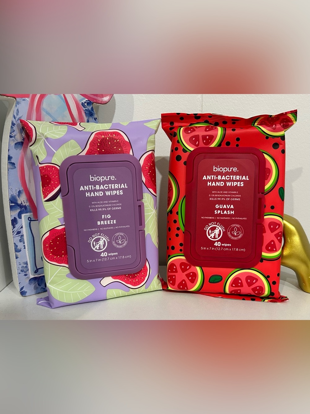 Biopure Anti-Bacterial Hand Wipes — Fig Breeze or Guava Splash